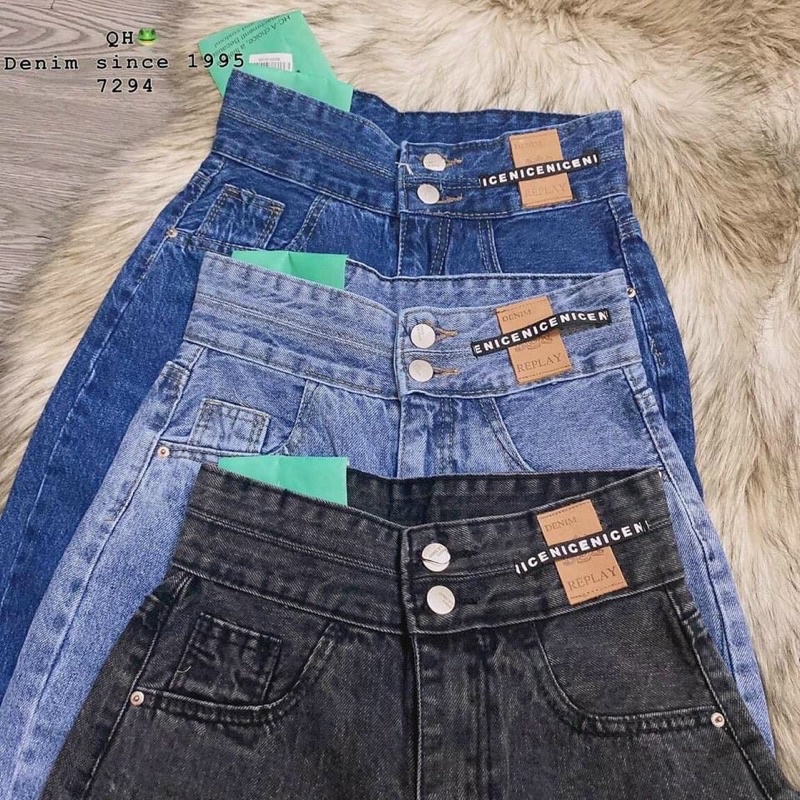 Quần baggy bò 2 khuy mác da nice | BigBuy360 - bigbuy360.vn