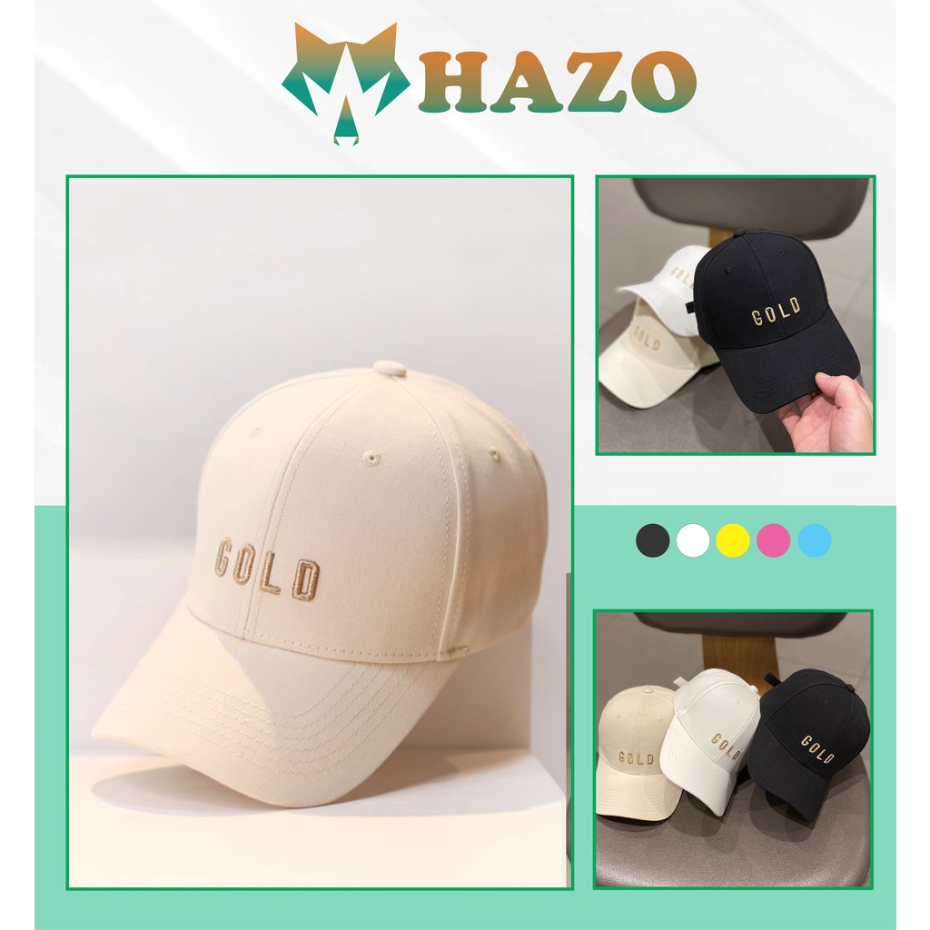 [Mã FAMARAL1 giảm 10K đơn 50K]Mũ Lưỡi Trai Nón Kết Nhung Cao Cấp Thêu Chữ GOLD 428 Phong Cách Ulzzang Form Unisex Nam Nữ