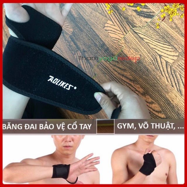 Băng bảo vệ cổ tay Aolike sợi mềm dễ chịu và bó cực chắc (1cặp)