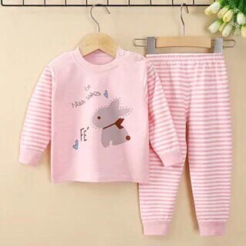 Bộ thu đông dài tay cotton len siêu mềm mại 6 màu cho bé cao từ 73-110cm