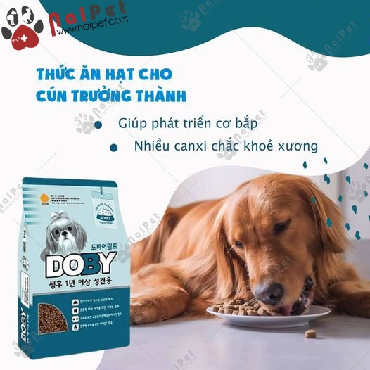 Thức Ăn Hạt Cho Chó Trưởng Thành Doby Adult Hàn Quốc 1kg