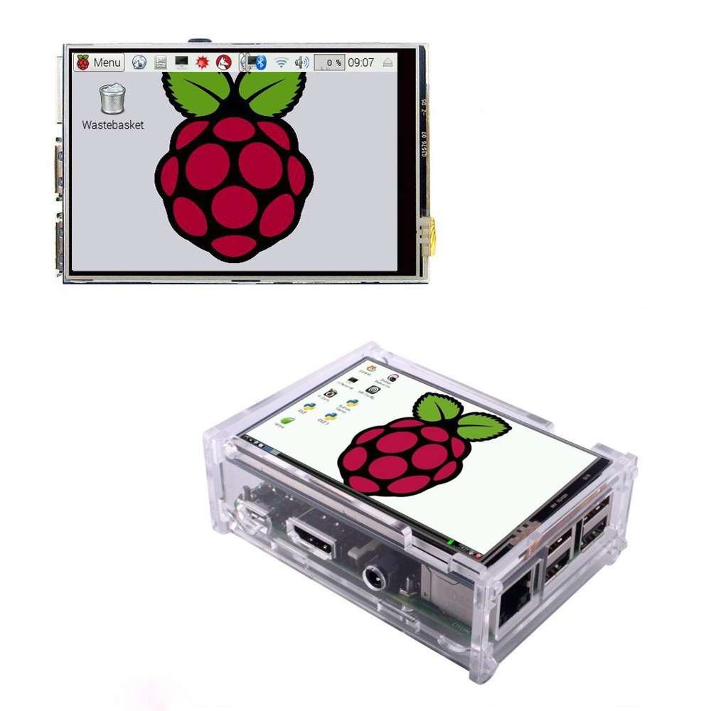 Màn Hình Cảm Ứng Tft Lcd 3.5 &Quot; Với Kết Nối Vỏ Ngoài Cho Raspberry Pi 2 Pi 3 + Case