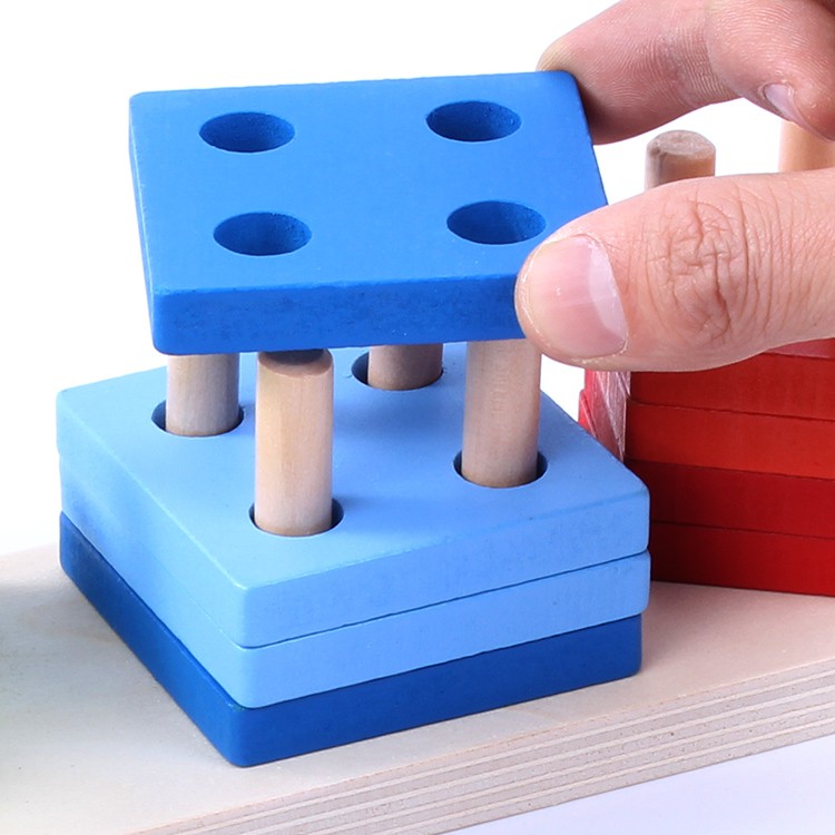 Đồ chơi thả hình thông minh, thả hình khối gỗ vào trụ 2 mẫu MỚI