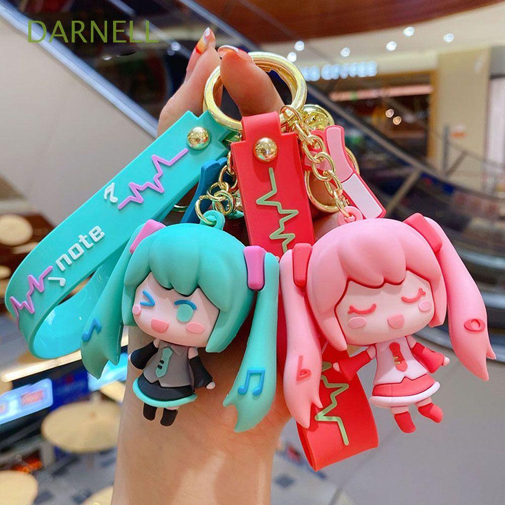 Móc khóa mặt hình nhân vật Hatsune Miku nhiều màu sắc thời trang