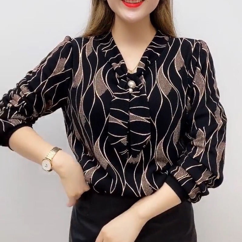 Áo vải cashmere phối lưới giữ ấm mùa thu đông thời trang cho phụ nữ trung niên 40-50 tuổi