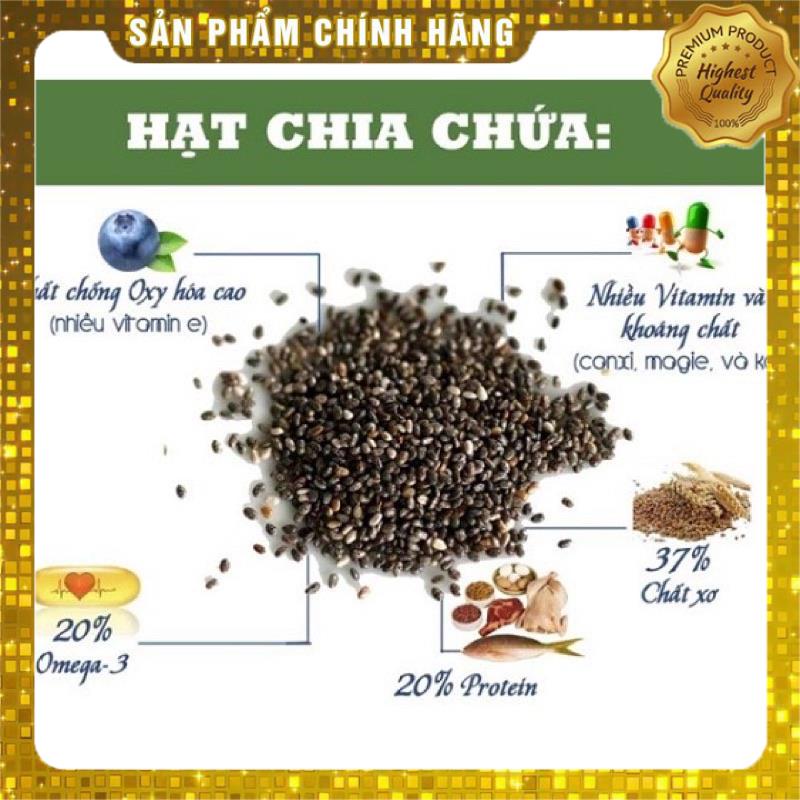 Hạt chia của Úc thương hiệu Black bag chia khối lượng 500g. Hạn sử dụng tháng 12 năm 2023.