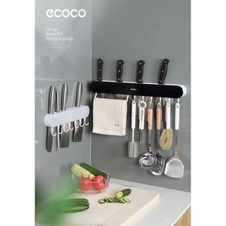 Kệ để dao thớt có ngăn để đũa thìa móc cheo môi ecoco mẫu mới 2 cỡ 2027,2028