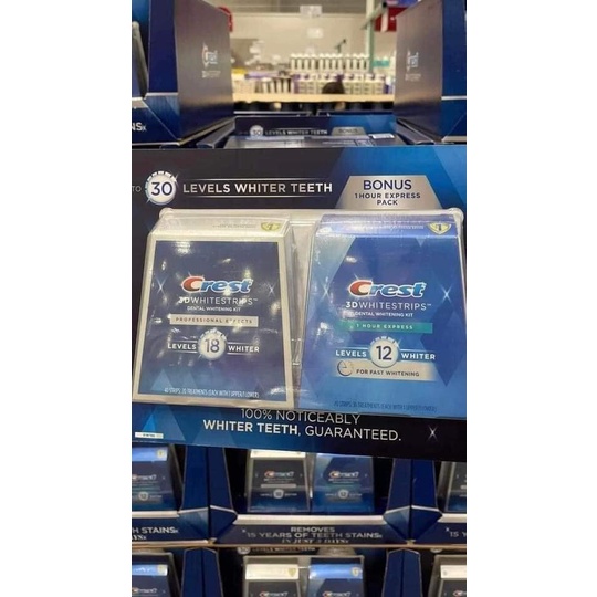 Set miếng dán trắng răng Crest 3D Whitestrips 60 miếng mẫu mới nhất 2022