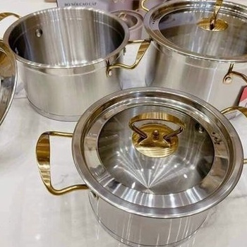 Bộ nồi Misu Louis 3 món inox 304 đáy nguyên 3 lớp truyền nhiệt nhanh phù hợp mọi loại bếp và dễ dàng vệ sinh
