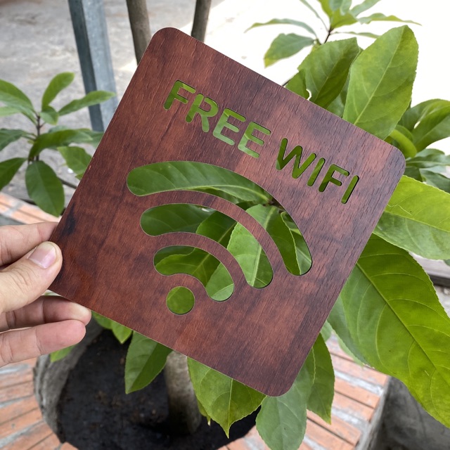 [Giá Sốc 19k] Bảng Gỗ Decor Free Wifi trang trí quán Cafe Homestay