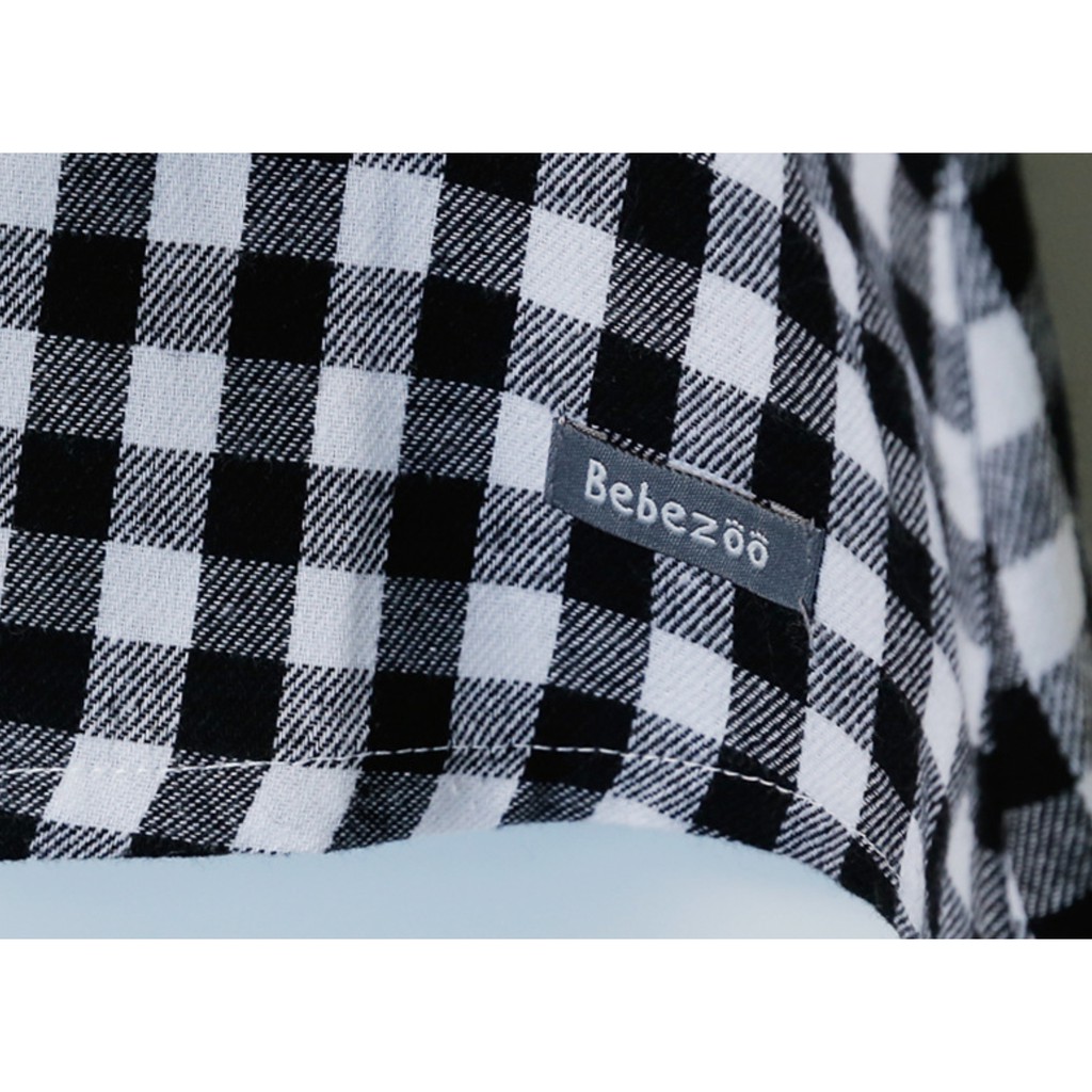 Váy bé gái Hàn Quốc Bebezoo dài tay _ Caro thêu hoa