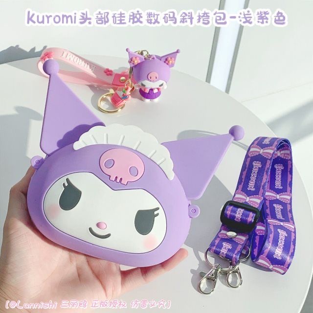 DISNEY Túi Đeo Vai Đựng Tiền Xu Bằng Silicon Hình Kuromi Hello Kitty Dễ Thương Cho Bé Gái