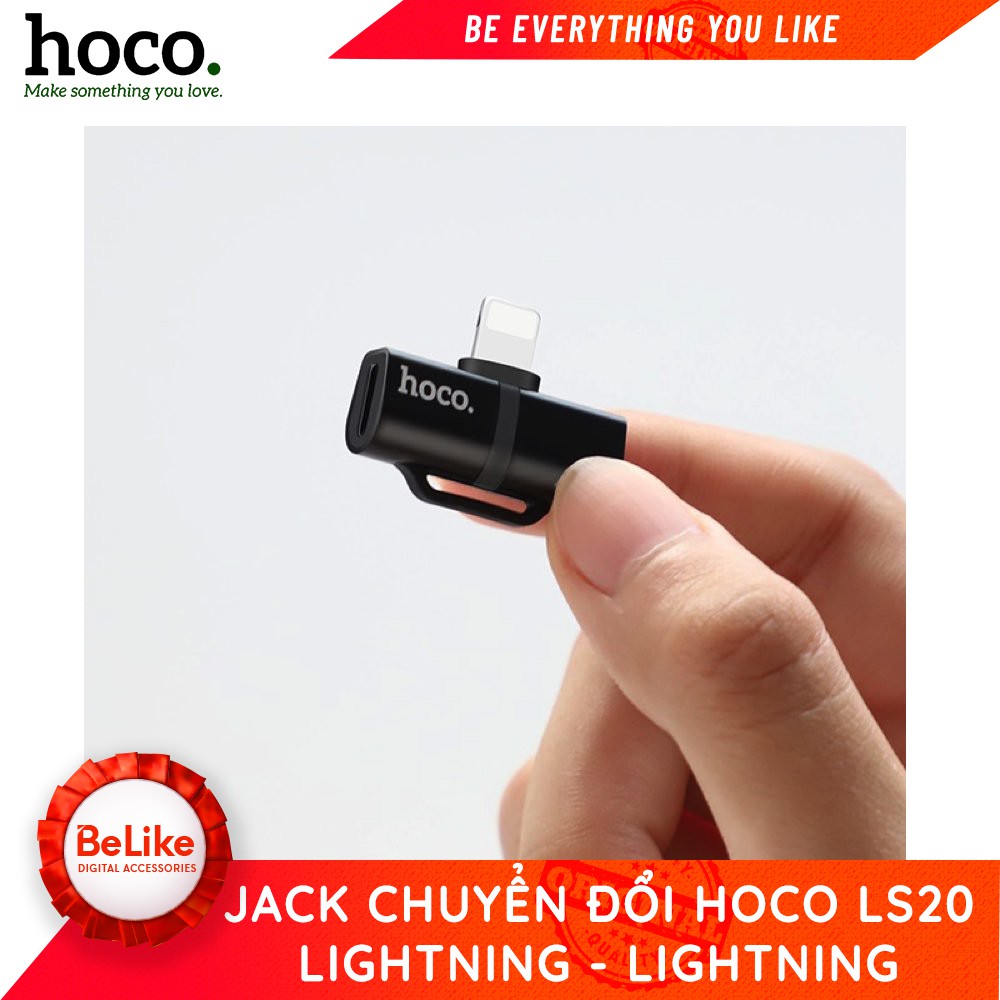 Jack chuyển đổi Lightning to Lightning Hoco LS20 - BH 6 Tháng