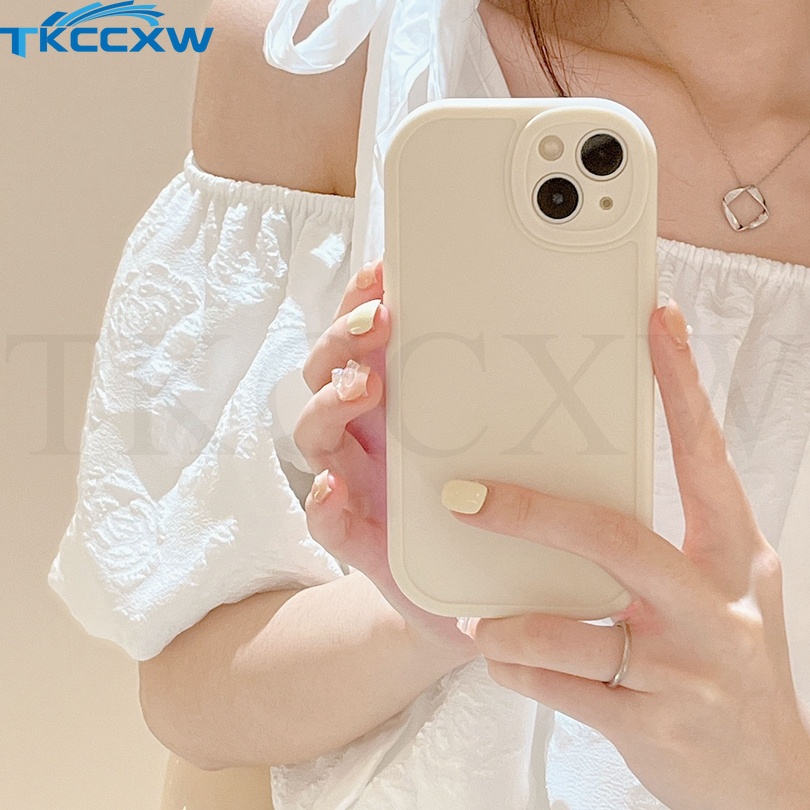 Ốp Điện Thoại Màu Trắng Chống Sốc Cho iPhone 12 13 Mini 12 13 11 Pro MAX XS MAX XR X 6 6S 7 8 Plus SE 2020 SE2