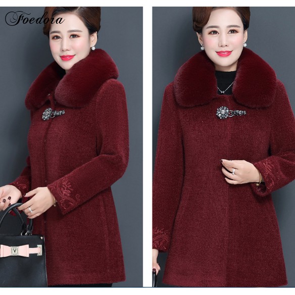 Áo Khoác Len Nhung Cao Cấp HÀNG CHUẨN- Áo Khoác Lông Thú Tuổi Trung Niên