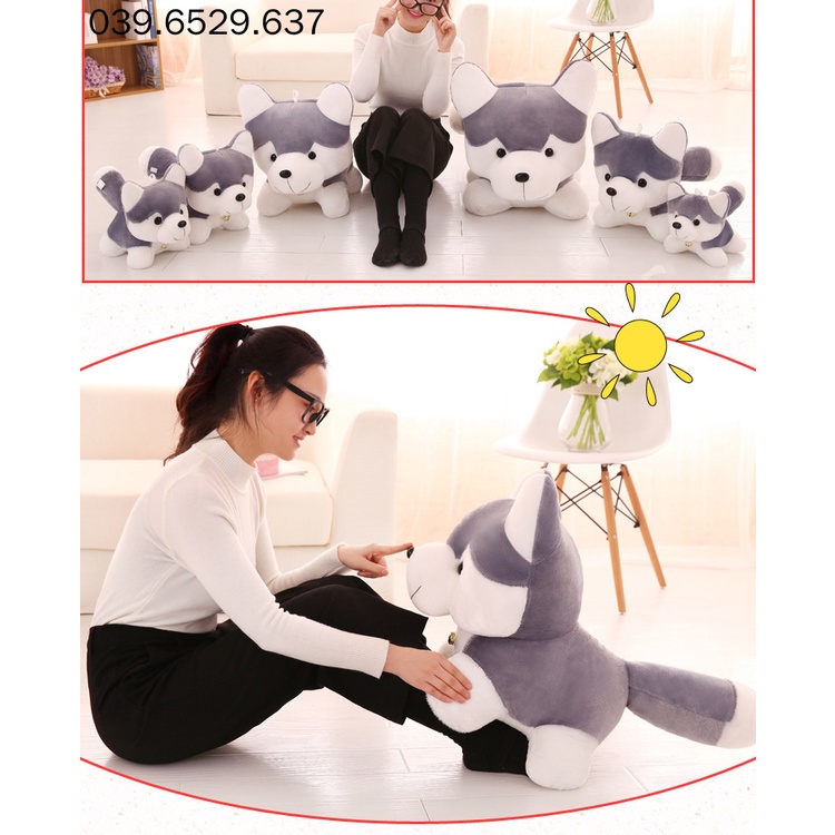Gấu Bông Con Chó Sói Nhồi Bông Quà Tặng Trang Trí Dễ Thương Quà sinh nhật ngày lễ giá tốt