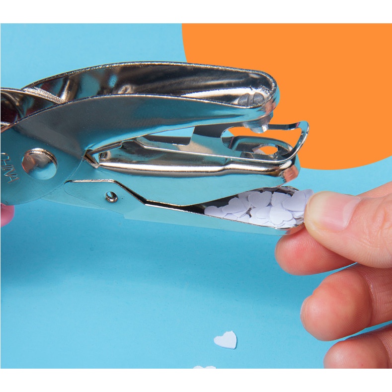 Kìm bấm lỗ giấy refill, Kìm đục lỗ giấy nhiều hình Tròn/ Trái Tim/ Ngôi Sao - Đục được 25 tờ