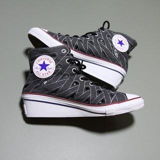 Giày Converse cao cổ vải đen - độn đế CCVD11