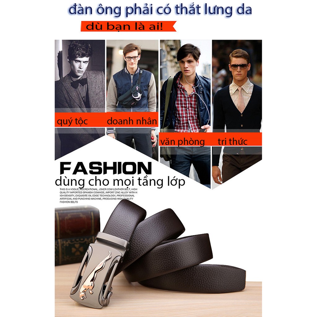 HÀNG HIỆU/Thắt Lưng Da Nam Khóa Tự Động Cao Cấp Dây Nịt Nam Da Bò 100% Chính Hãng  Mầu Vàng Bạc Nam Tính... | BigBuy360 - bigbuy360.vn