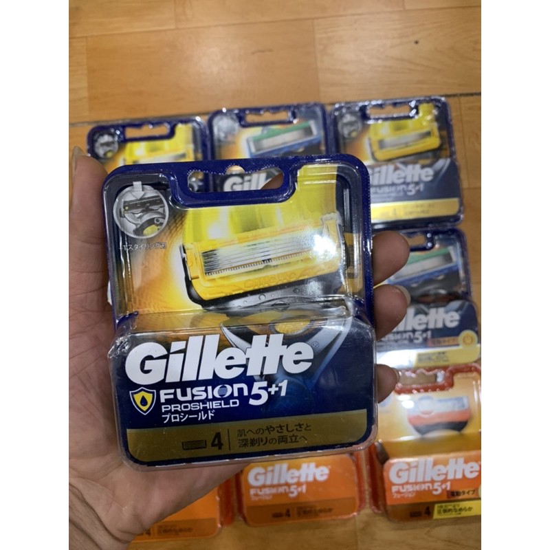 Lưỡi dao cạo râu GILLETTE FUSIO 5+1 vỉ 4 đầu thay của Nhật Bản