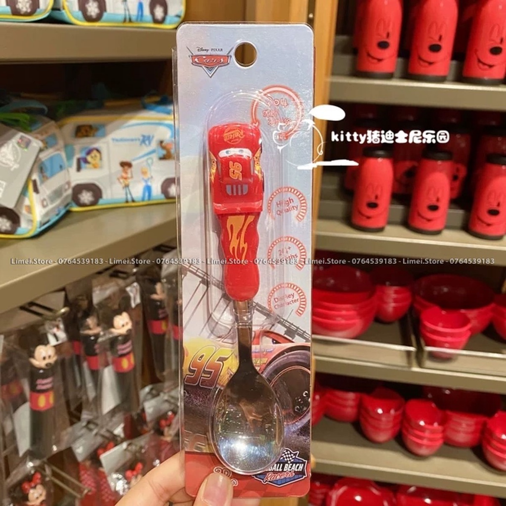 Muỗng ăn inox Frozen Elsa Mickey Princess Car Disney nổi 3D cho trẻ em bé trai gái