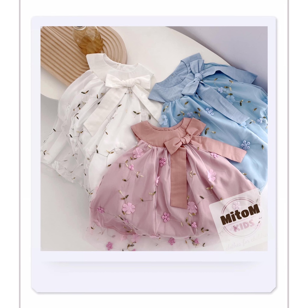 [SALE SỐC] Đầm thiết kế - Đầm yếm voan hoa nổi ♥️ FREESHIP ♥️ tay bồng dáng baby doll thoáng mát, chất cotton thoáng mát