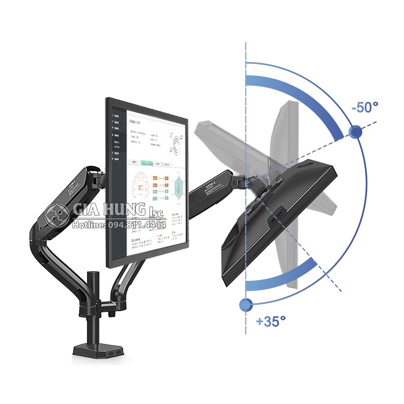 💥💥💥GIÁ TREO HAI MÀN HÌNH MÁY TÍNH KALOC DS90-2 Dual Monitor Arm TAY DÀI TƯƠNG ĐƯƠNG NBF195