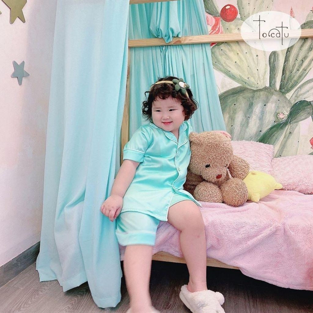 [HÀNG LOẠI 1]PIJAMA Lụa Cộc Tay Cho Bé Từ 6 Tháng Đến 10 Tuổi Cực Kì Mềm Mại Và Thoải Mái 001