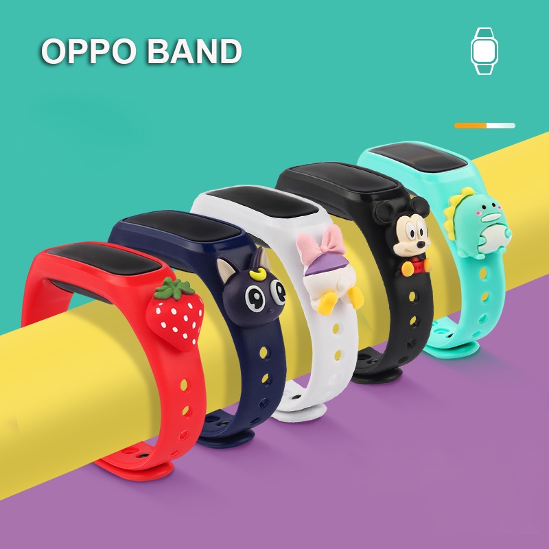 Dây Đeo Silicon Họa Tiết Hoạt Hình Cho Đồng Hồ Thông Minh Oppo