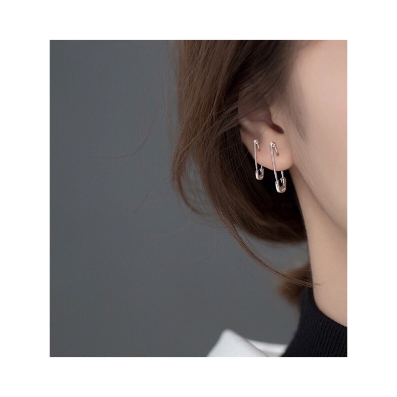 khuyên tai bạc hình kim băng cá tính BLING BLING- ORDER