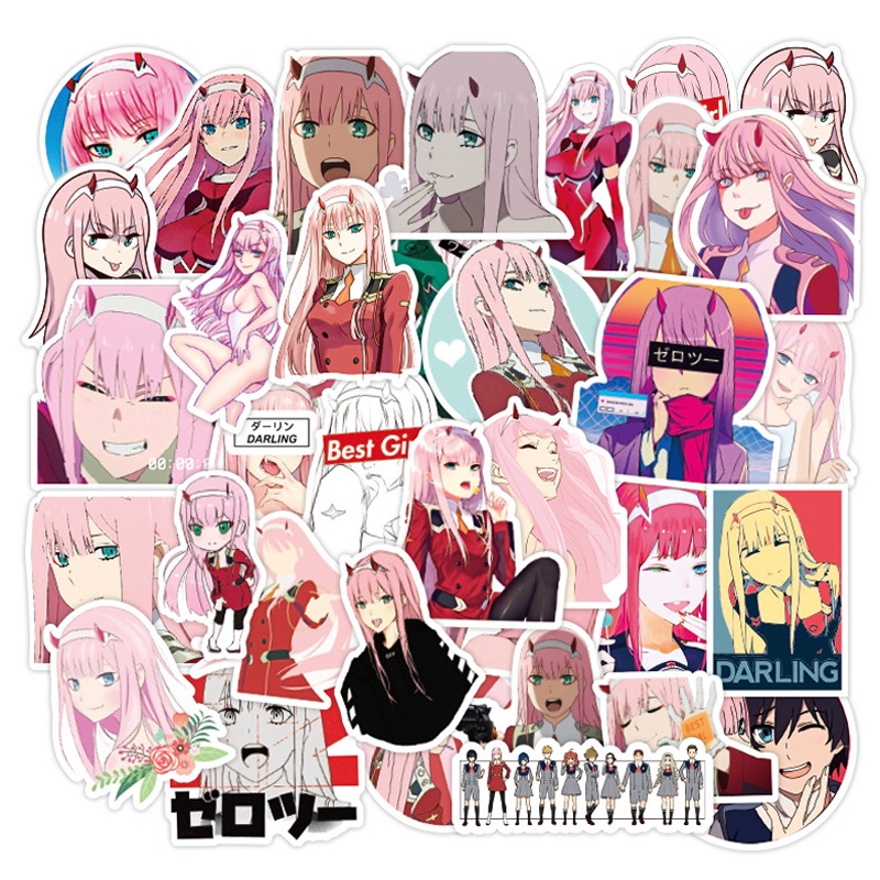 Y&P| Hình Dán Chống Nước Darling In The Franxx Nhật Bản Anime Mũ Bảo Hiểm Máy Tính Xách Tay Hành Lý Dán Thiết Lập, 50 tờ