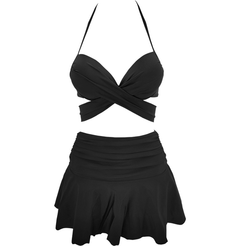 Bikini 2 Mảnh đi biển nâng ngực sexy màu Đen Quần Cạp Cao SAVVY Swimsuit monokini
