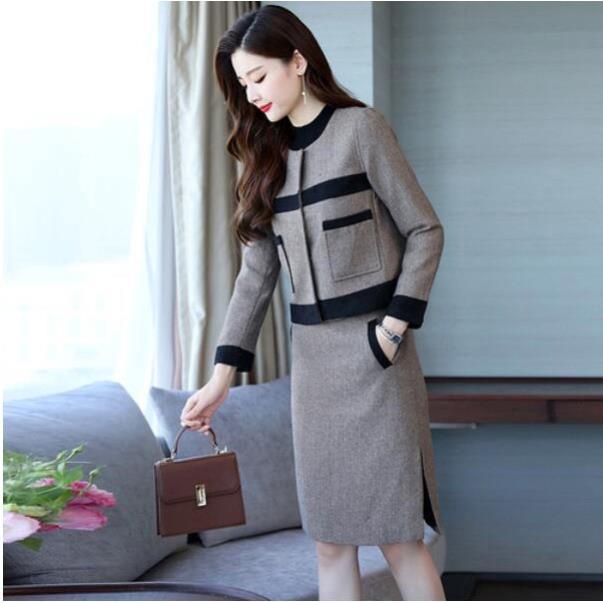 Set áo khoác Cardigan + Chân váy xòe công sở cho nữ ZK