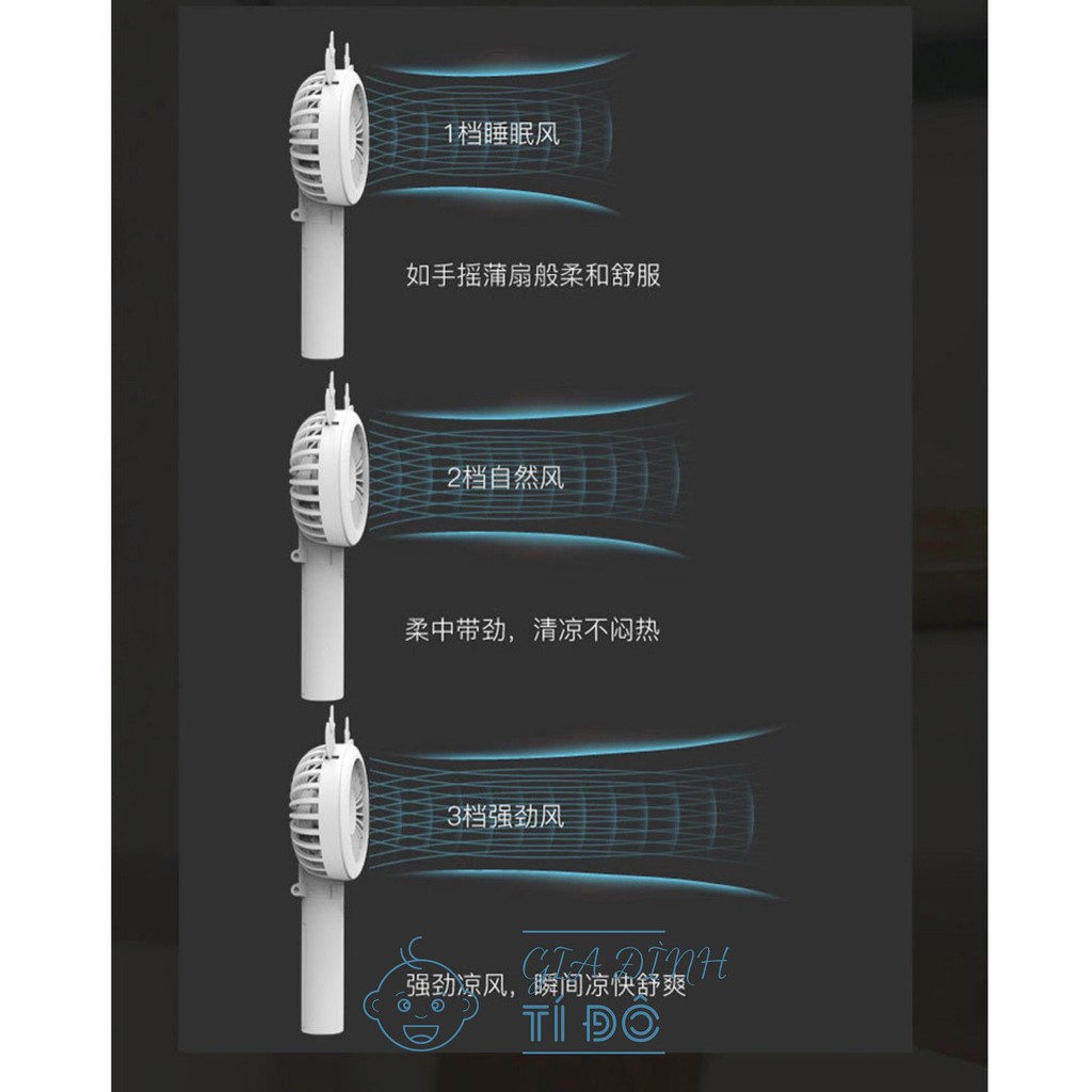 Quạt cầm tay mini IMEBOBO 3 Cấp Độ Gió Có Đèn Led | BigBuy360 - bigbuy360.vn