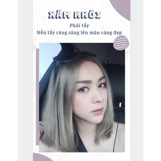 [PHẢI TẨY] Thuốc nhuộm XÁM KHÓI kèm trợ oxy