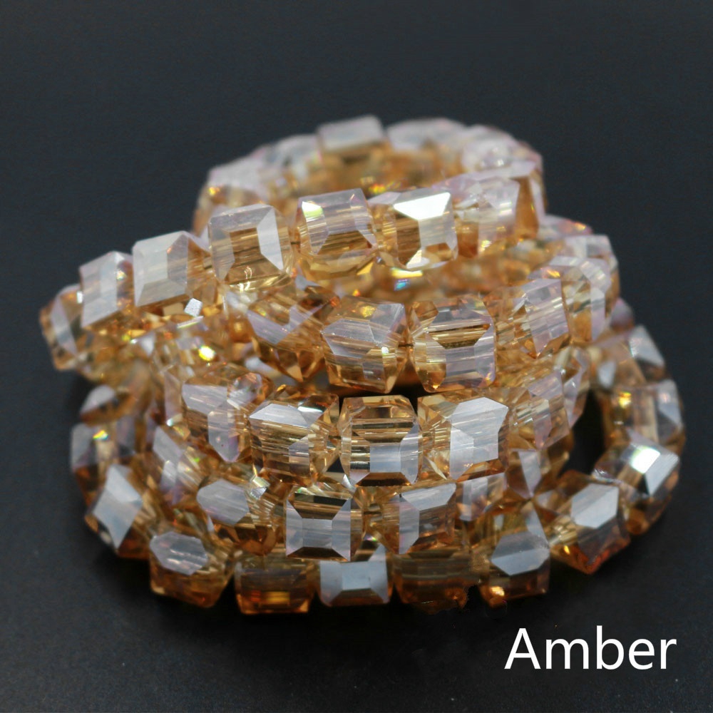 Set 95 Hạt Pha Lê Vuông 8mm Làm Trang Sức Thủ Công