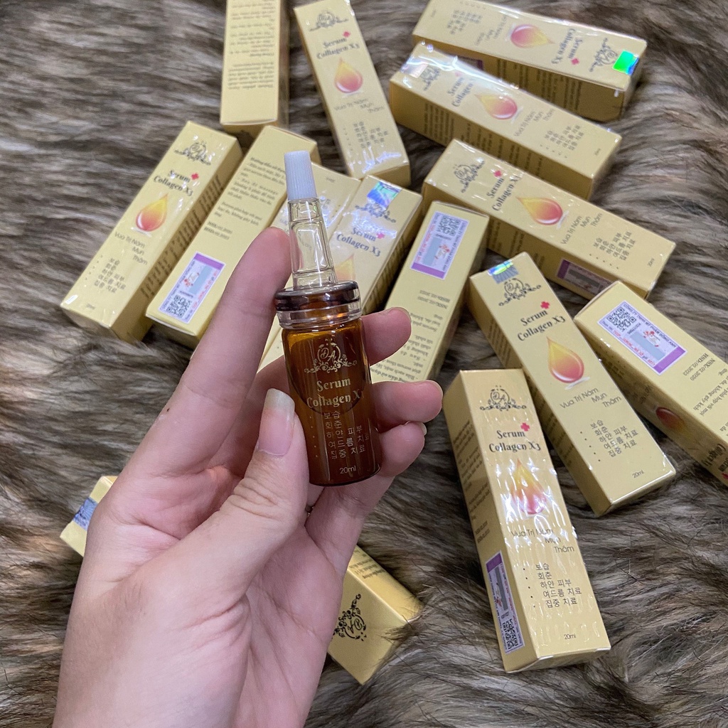Lọ serum collagen x3 giúp mờ thâm sáng da căng bóng