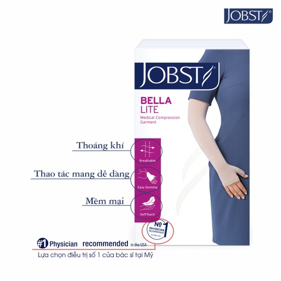 Vớ cánh bàn tay điều trị phù bạch huyết JOBST Bella Lite chuẩn áp lực 20-30mmHg, màu da