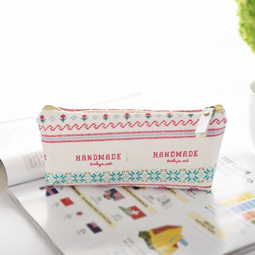 Hộp bút chất liệu vải cotton mềm họa tiết hoạt hình dễ thương