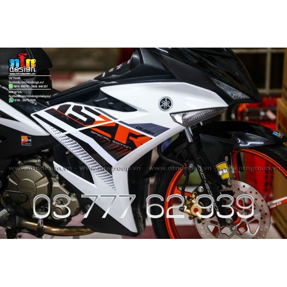 [Siêu Sale] [FreeShip] [Ảnh thật] Tem /decal Y15 ZR Exciter 150 - tem rời Cam Trắng Đen - không bay màu - chuẩn form