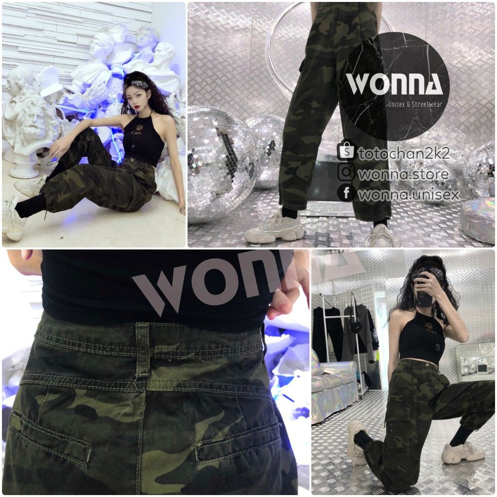 [Ảnh thật là 3 ảnh cuối] Quần jogger camo rằn ri lính ống bo ulzzang | BigBuy360 - bigbuy360.vn