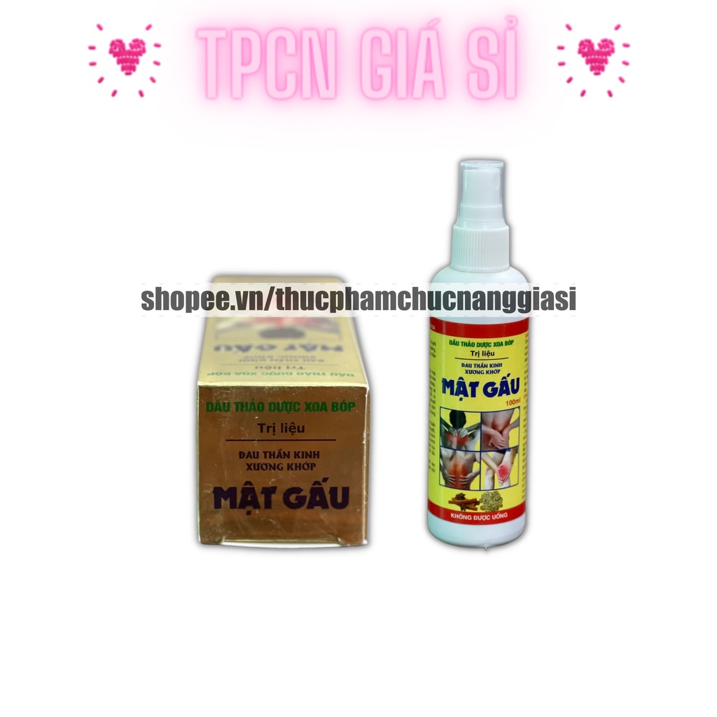 [Xả hàng ] Dầu xoa bóp MẬT GÂU giảm các đau thần kinh xương khớp – Chai 100ml