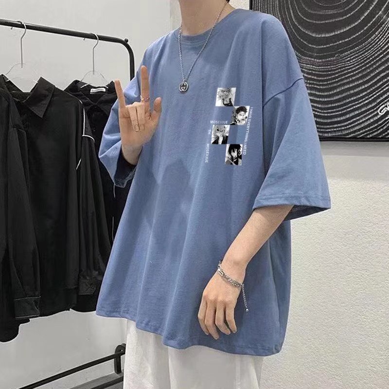 Áo Thun Tay Ngắn Cổ Tròn Họa Tiết Hoạt Hình Thời Trang Dành Cho Nam Size M-8XL