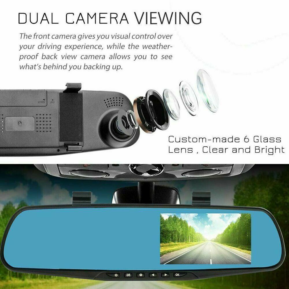 Gương Chiếu Hậu Suhu 4.3" DVR HD 1080P Cho Xe Hơi | BigBuy360 - bigbuy360.vn