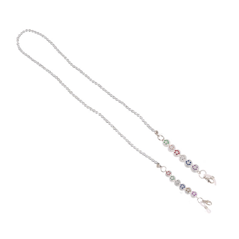 Dây Đeo Mắt Kính Chống Mất Đính Hạt Ngọc Trai Mặt Cười 75cm