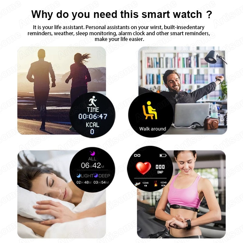 Đồng hồ thông minh 2021 Đồng hồ thông minh Android Đàn ông Phụ nữ Trẻ em Smartwatch Heart Rate Monitor Fitness Tracker Sport Watch Bracelet thông minh