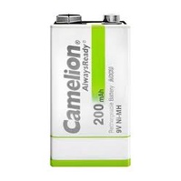 Vỉ 1 viên pin sạc 9V  200mah Camelion thông minh màu trắng xanh