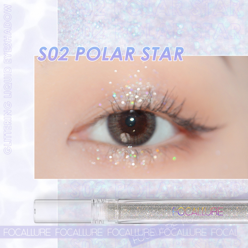 FAST SHIPPING FOCALLURE Starlight Liquid Eyeshadow Diamond Flash Waterproof Lying Silkworm Brightening Sequin Pearl High Gloss godbless