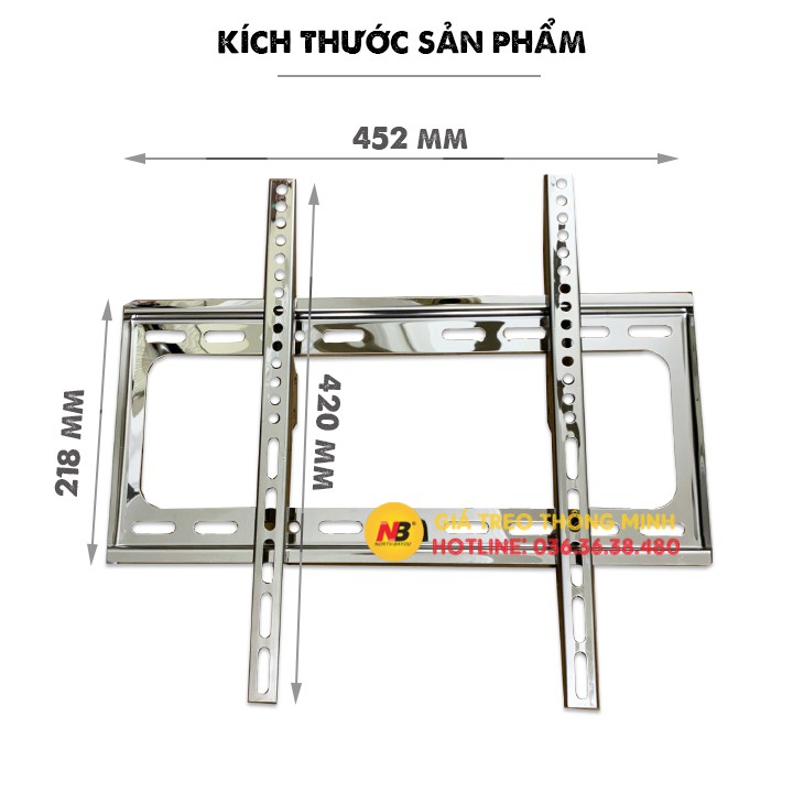 Giá Treo Tivi Bằng Inox 32 - 40 - 43 - 49 - 50 - 55 Inch - Sát Tường Chỉ 2.5 Cm