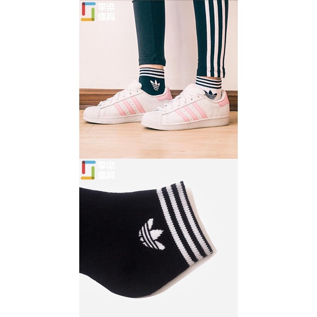 (HÀNG XUẤT XỊN) Vớ / tất cổ ngắn Trefoil Stripe Ankle Socks Made in Cam//bo full-tag-code  Free size